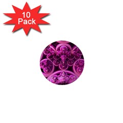 Fractal Math Geometry Visualization Pink 1  Mini Buttons (10 Pack)  by Pakrebo