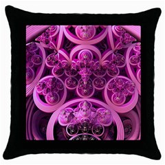 Fractal Math Geometry Visualization Pink Throw Pillow Case (black) by Pakrebo