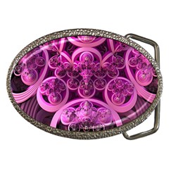 Fractal Math Geometry Visualization Pink Belt Buckles by Pakrebo