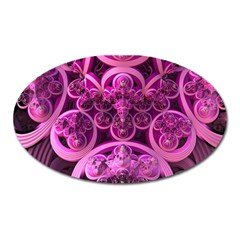 Fractal Math Geometry Visualization Pink Oval Magnet by Pakrebo