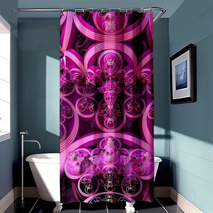 Fractal Math Geometry Visualization Pink Shower Curtain 36  x 72  (Stall) 