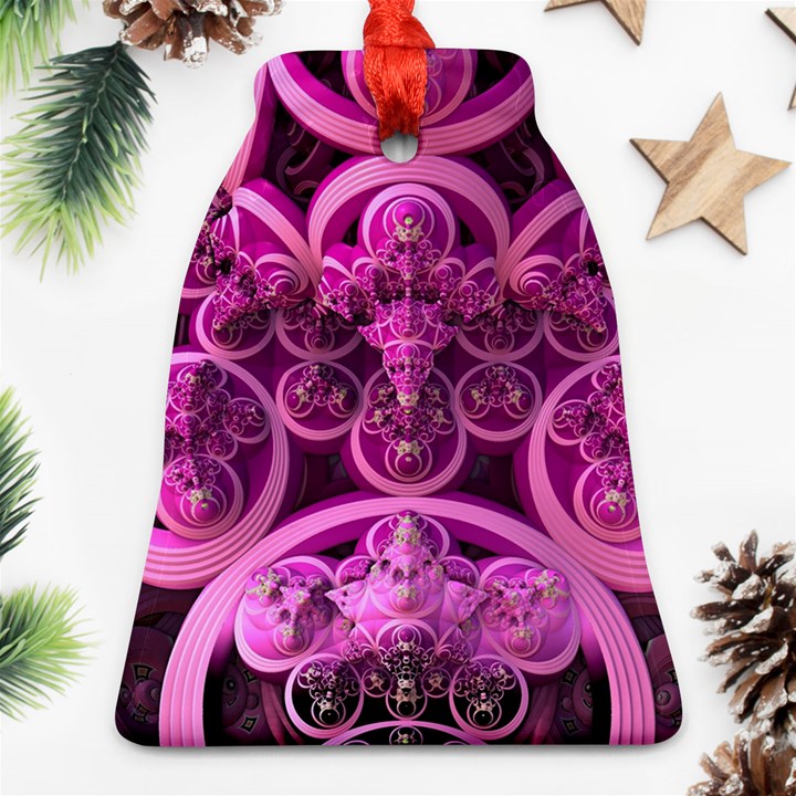 Fractal Math Geometry Visualization Pink Bell Ornament (Two Sides)