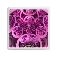 Fractal Math Geometry Visualization Pink Memory Card Reader (square) by Pakrebo