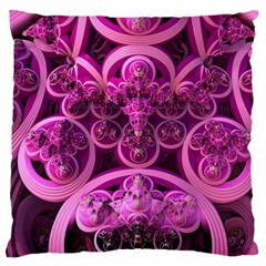 Fractal Math Geometry Visualization Pink Large Cushion Case (one Side) by Pakrebo