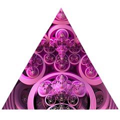 Fractal Math Geometry Visualization Pink Wooden Puzzle Triangle by Pakrebo