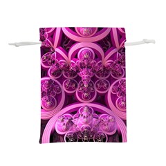 Fractal Math Geometry Visualization Pink Lightweight Drawstring Pouch (m)