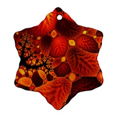 Leaf Autumn Nature Background Snowflake Ornament (two Sides) by Pakrebo