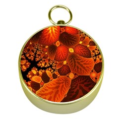 Leaf Autumn Nature Background Gold Compasses by Pakrebo