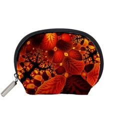 Leaf Autumn Nature Background Accessory Pouch (small) by Pakrebo