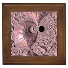 Fractal Tender Rose Cream Framed Tile by Pakrebo