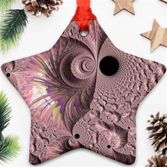 Fractal Tender Rose Cream Ornament (star) by Pakrebo