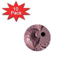 Fractal Tender Rose Cream 1  Mini Buttons (10 Pack)  by Pakrebo