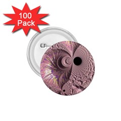 Fractal Tender Rose Cream 1 75  Buttons (100 Pack)  by Pakrebo