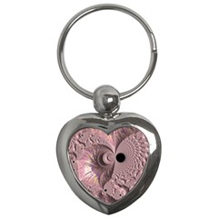 Fractal Tender Rose Cream Key Chain (heart) by Pakrebo