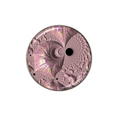 Fractal Tender Rose Cream Hat Clip Ball Marker (4 Pack) by Pakrebo