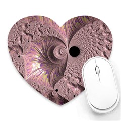 Fractal Tender Rose Cream Heart Mousepads by Pakrebo