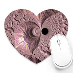 Fractal Tender Rose Cream Heart Mousepads Front