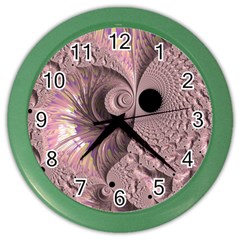 Fractal Tender Rose Cream Color Wall Clock by Pakrebo