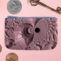 Fractal Tender Rose Cream Large Coin Purse by Pakrebo