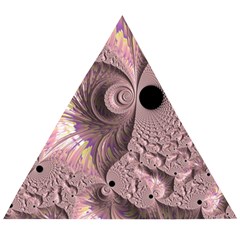 Fractal Tender Rose Cream Wooden Puzzle Triangle