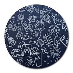 Internet Planets Drinks Computers Round Mousepads by Pakrebo