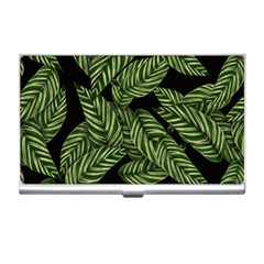 Leaves Pattern Tropical Green Business Card Holder by Pakrebo