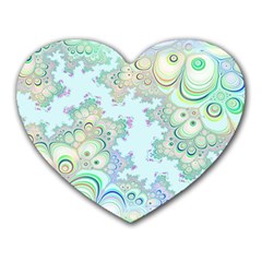 Pattern Background Floral Fractal Heart Mousepads by Pakrebo