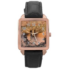 Night Moth Rose Gold Leather Watch  by Riverwoman