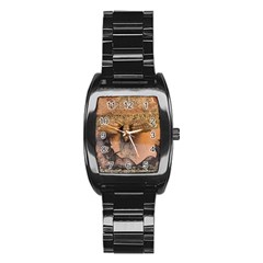 Night Moth Stainless Steel Barrel Watch by Riverwoman