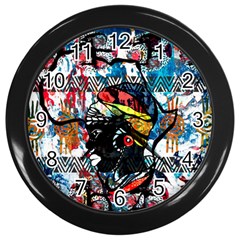 Image 01 Wall Clock (black) by TajahOlsonDesigns