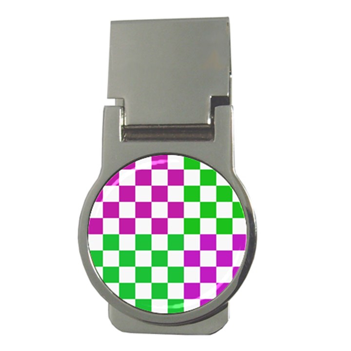 Checkerboard Again 1 Money Clips (Round) 