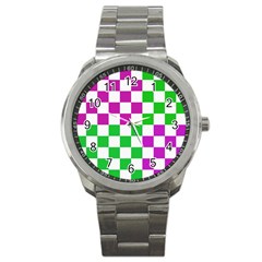 Checkerboard Again 1 Sport Metal Watch by impacteesstreetwearseven