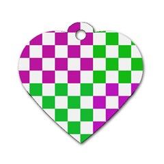 Checkerboard Again 1 Dog Tag Heart (one Side) by impacteesstreetwearseven