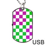 Checkerboard Again 1 Dog Tag USB Flash (Two Sides) Front