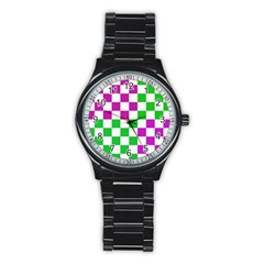 Checkerboard Again 1 Stainless Steel Round Watch by impacteesstreetwearseven