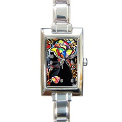 Design 3 Rectangle Italian Charm Watch by TajahOlsonDesigns