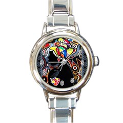 Design 3 Round Italian Charm Watch by TajahOlsonDesigns