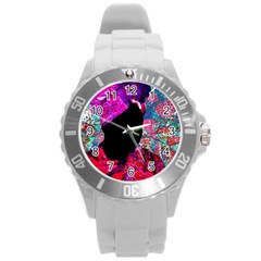 Pattern 4 Round Plastic Sport Watch (l) by TajahOlsonDesigns