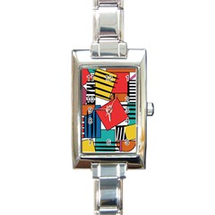 Design 9 Rectangle Italian Charm Watch by TajahOlsonDesigns