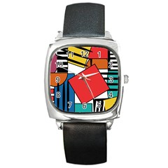 Design 9 Square Metal Watch