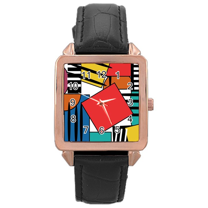 Design 9 Rose Gold Leather Watch 