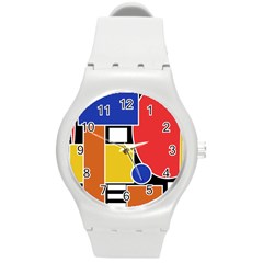 Tajah Olson Designs Round Plastic Sport Watch (m) by TajahOlsonDesigns