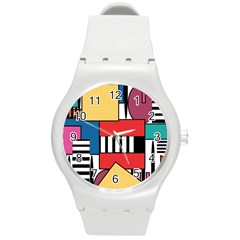 Tajah Olson Designs  Round Plastic Sport Watch (m) by TajahOlsonDesigns