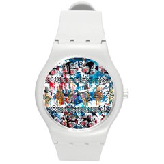 Tajah Olson Designs  Round Plastic Sport Watch (m) by TajahOlsonDesigns