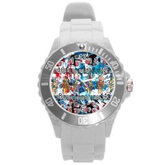 Tajah Olson Designs  Round Plastic Sport Watch (l) by TajahOlsonDesigns