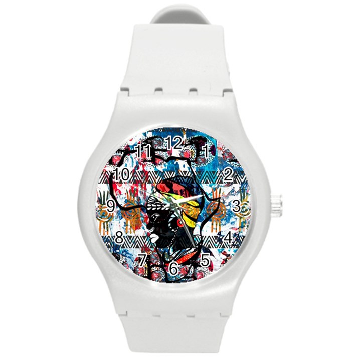 Tajah Olson Designs. Round Plastic Sport Watch (M)