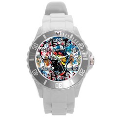 Tajah Olson Designs  Round Plastic Sport Watch (l) by TajahOlsonDesigns