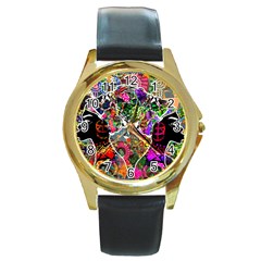 Design 2 Round Gold Metal Watch by TajahOlsonDesigns