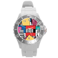 Tajah Olson Designs  Round Plastic Sport Watch (l) by TajahOlsonDesigns