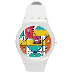 Design 10 Round Plastic Sport Watch (m) by TajahOlsonDesigns